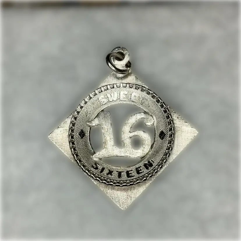 .925 Sterling Silver Sweet 16 Charm For Bracelet