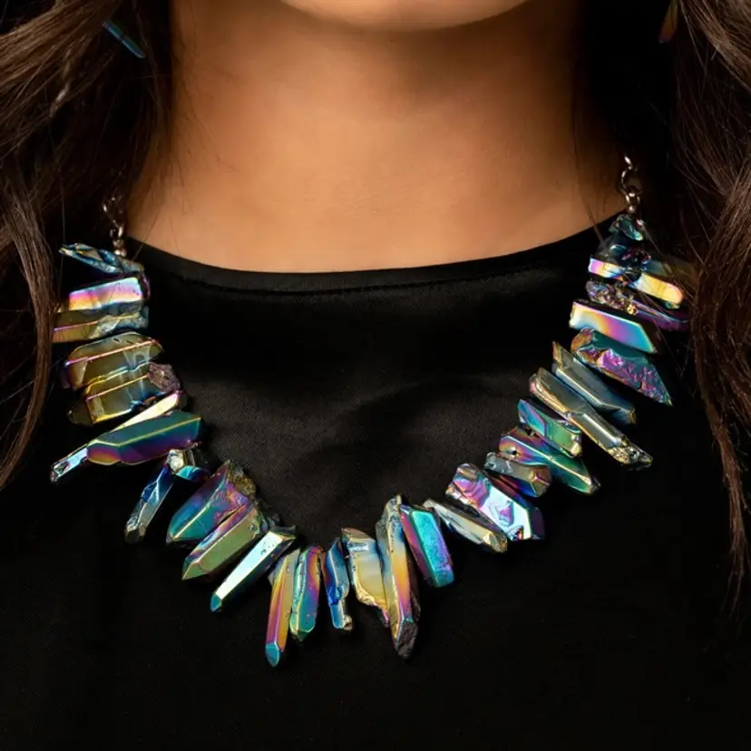 Iridescent Shard Statement Necklace