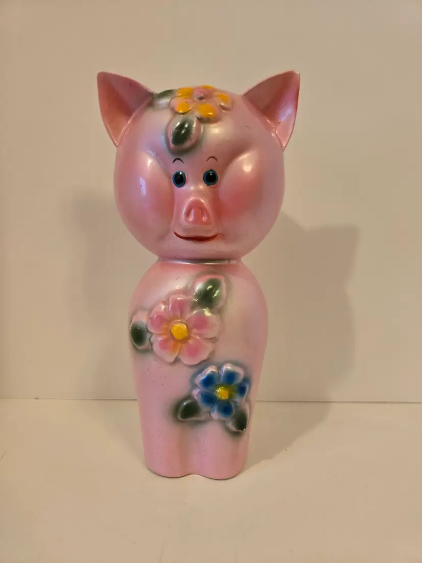 Pink Lusterware Pig Coin Bank Japan