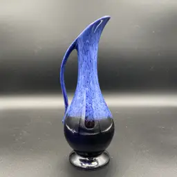 Vintage cobalt blue drip pitcher
