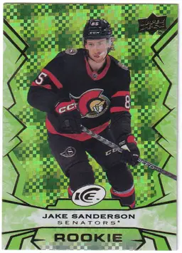 2022-23 Upper Deck Ice Green #108 Jake Sanderson Ottawa Senators Hockey Card