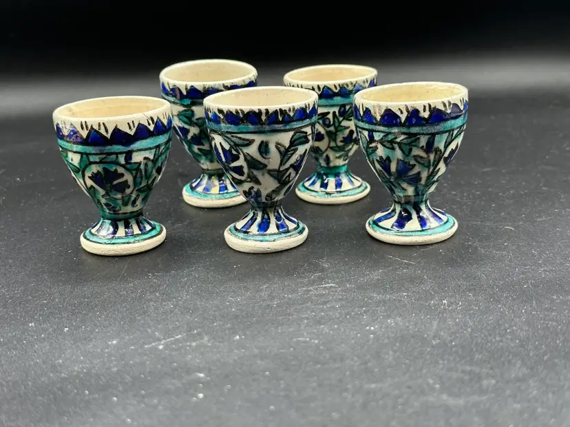 Ceramic Egg Cup Moroccan Handmade Egg holder - Set of 5 Pieces