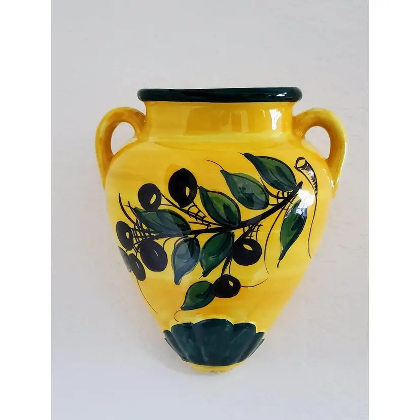 Cactus Canyon Wall Pocket Tinaja Hand Painted in Spain 8.5"