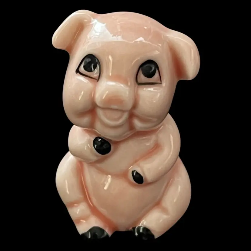 Vintage 1970s Anthropomorphic Bone China Piglet Figurine
