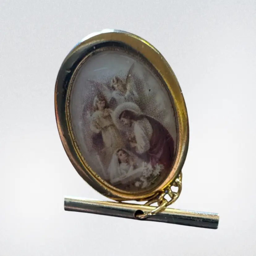 Vintage Gold Tone Italian First Holy Communion Tie Tack Pin Marked Italy