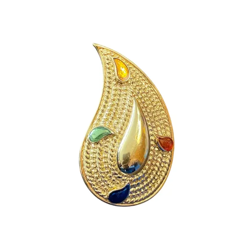 Tear Drop Brooch 2 3/4” X 1”