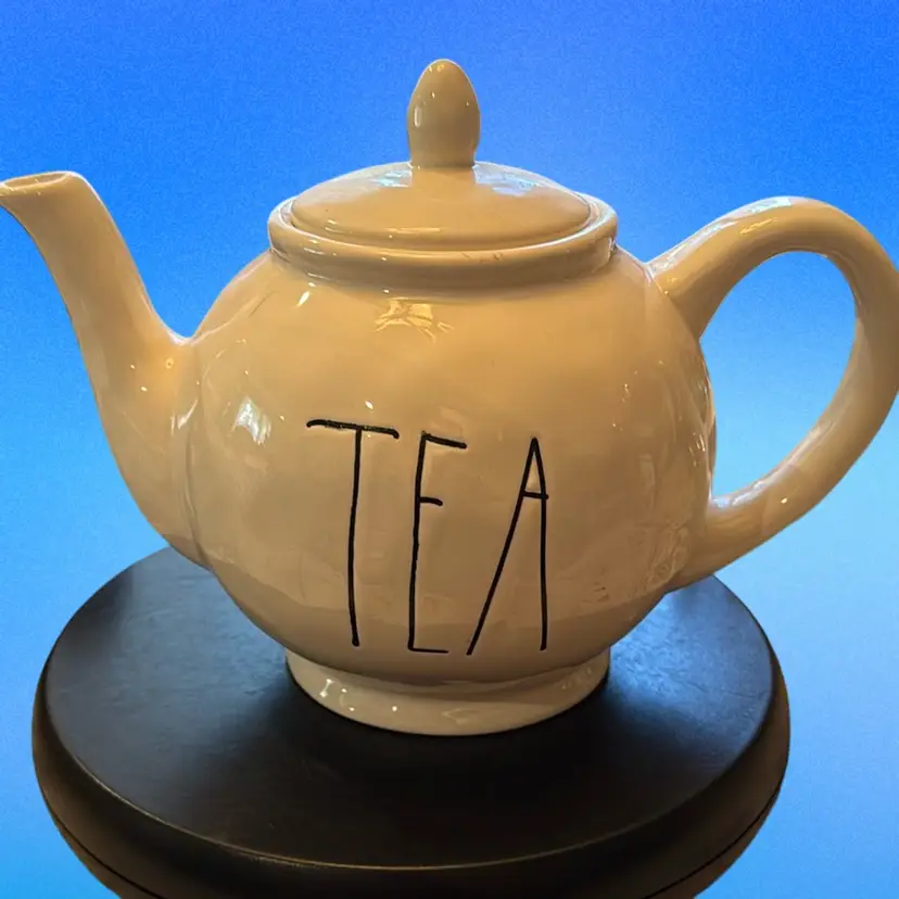 Rare Early Rae Dunn Teapot With “M” On Bottom .  Small Chip As Shown