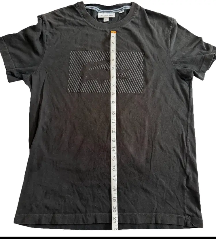 Lacoste 3D Crocodile Print Classic Black T-Shirt -Small