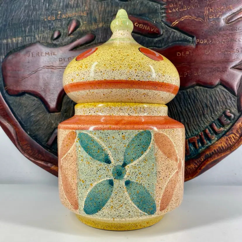 HORCHOW Hand Painted MEDICI Stash Canister NEIMAN MARCUS 90s Kitchen ITALY