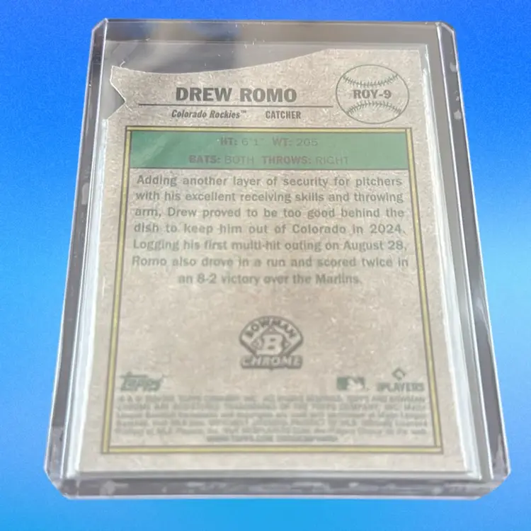 2025 Bowman Chrome #ROY-9 Drew Romo- Rookie of the year favorites Colorado Rockies