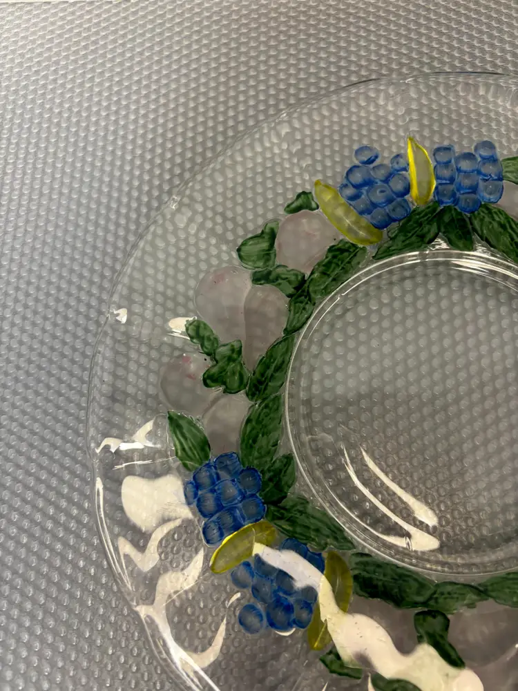 Indiana Flashed Glass " GARLAND BLUE GRAPES" Plate