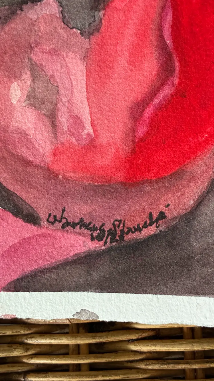 Warren C Plauche Cherries Signed Original Watercolor Painting 11x15 Fruit Art