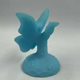 Vintage Fenton Blue Satin Butterfly Ring Holder Stand “See Description”