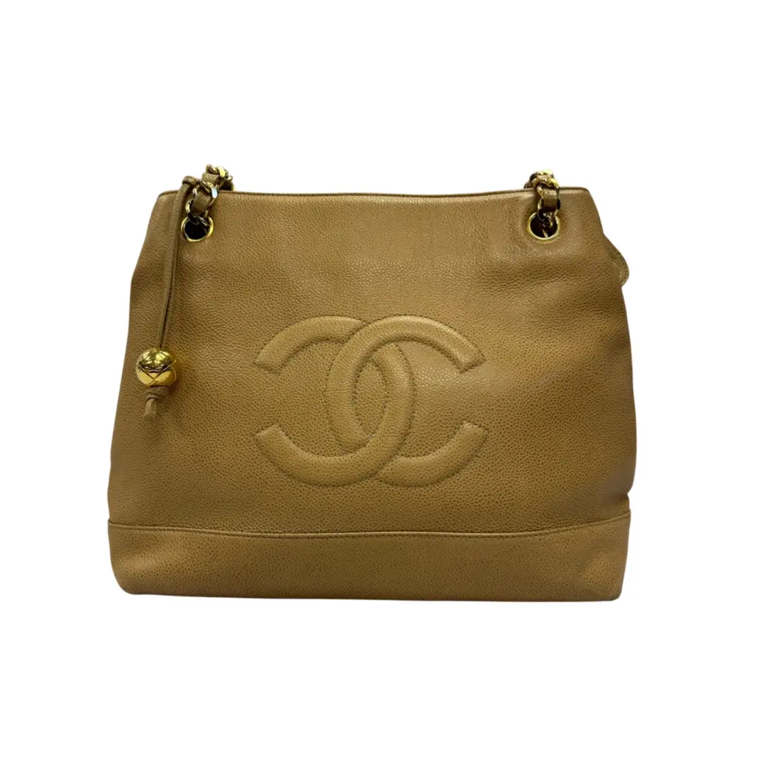 Chanel Beige Vintage CC Timeless Tote