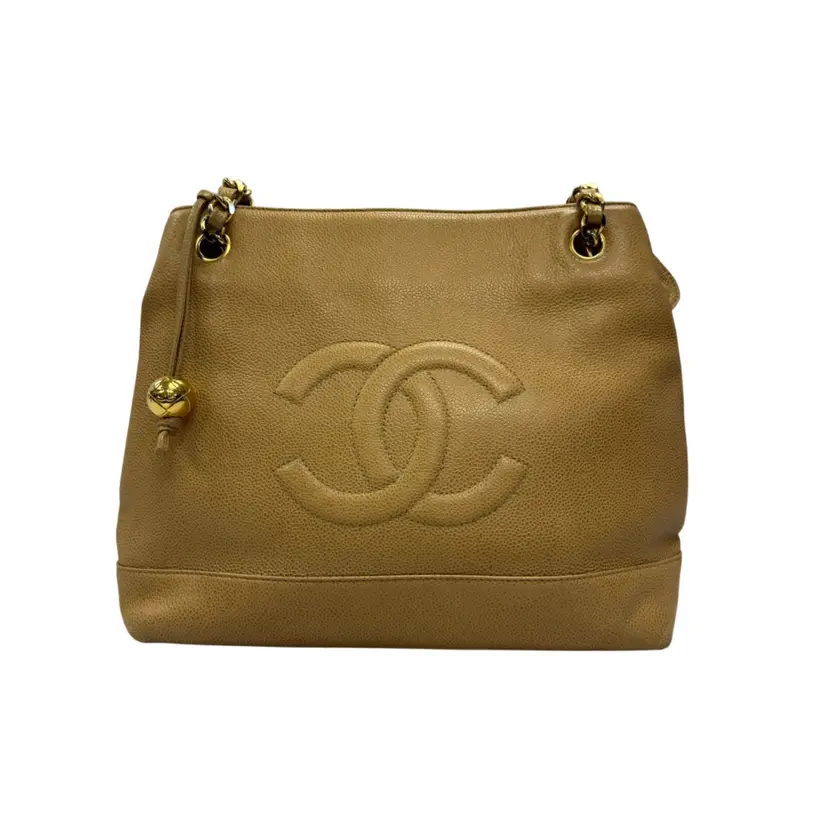 Chanel Beige Vintage CC Timeless Tote
