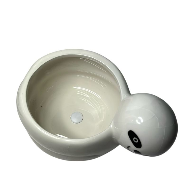 White Ceramic Sloth Planter. Has Plastic Drain Plug In Bottom Of Planter.