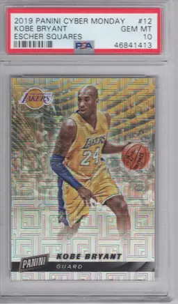 2019 Panini Cyber Monday Kobe Bryant Escher Squares PSA 10 05/10 LAKERS