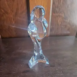 Unique Daum France Crystal Clear Glass Parrot Bird Figurine 7.25 In