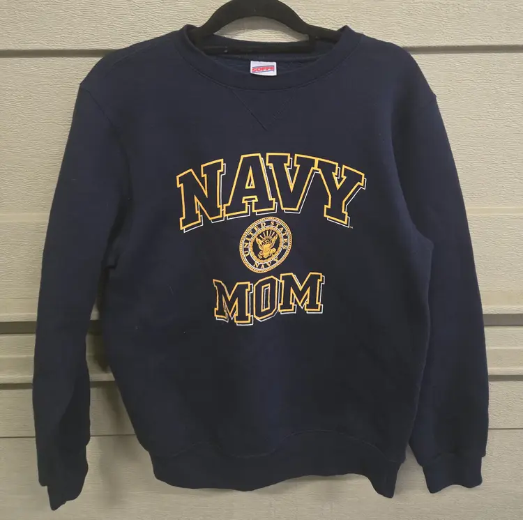 Vintage Navy Mom Soffe Pullover Crewneck Sweatshirt Size Small