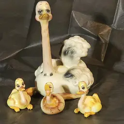 Vintage  1960's Josef Original Ostrich Family