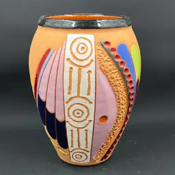 1980s Dominican Republic Alfabarro Pottery Vase