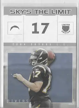 Philip Rivers 2004 Skybox LE Chargers Card - Sky's the Limit Rookie Card