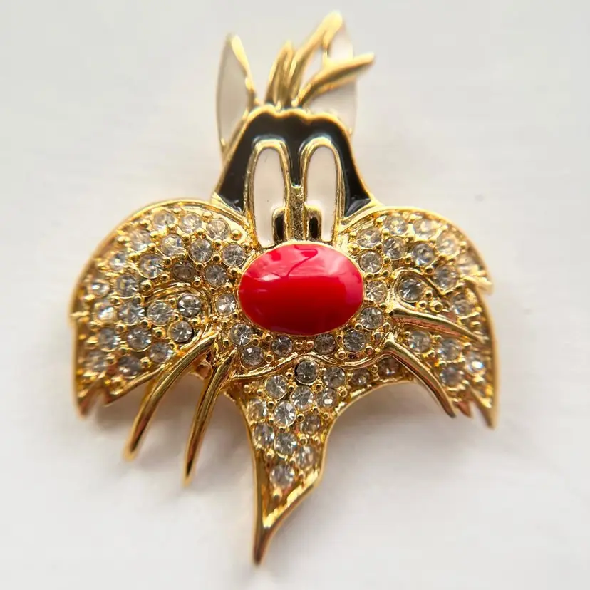 Warner Bros Looney Tunes Sylvester Cat Cartoon Pin Vintage