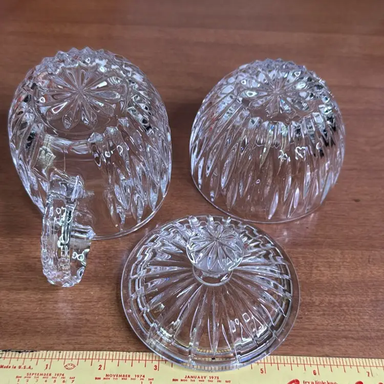 Vintage Crystal Sugar And Creamer