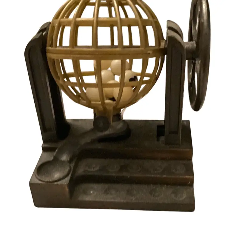 Vintage Metal Bingo Cage With Letters Pencil Sharpener