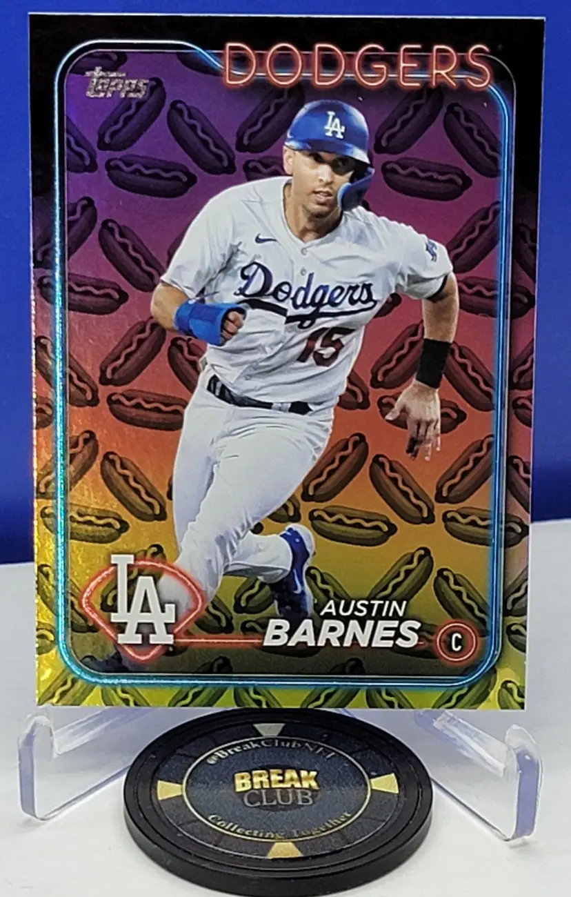 Austin Barnes 2024 Topps Series 2 Hot Dogs SSP #422 Case Hit Los Angeles Dodgers