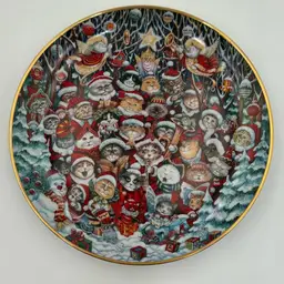 Vintage Franklin Mint Santa Cats So Adorable