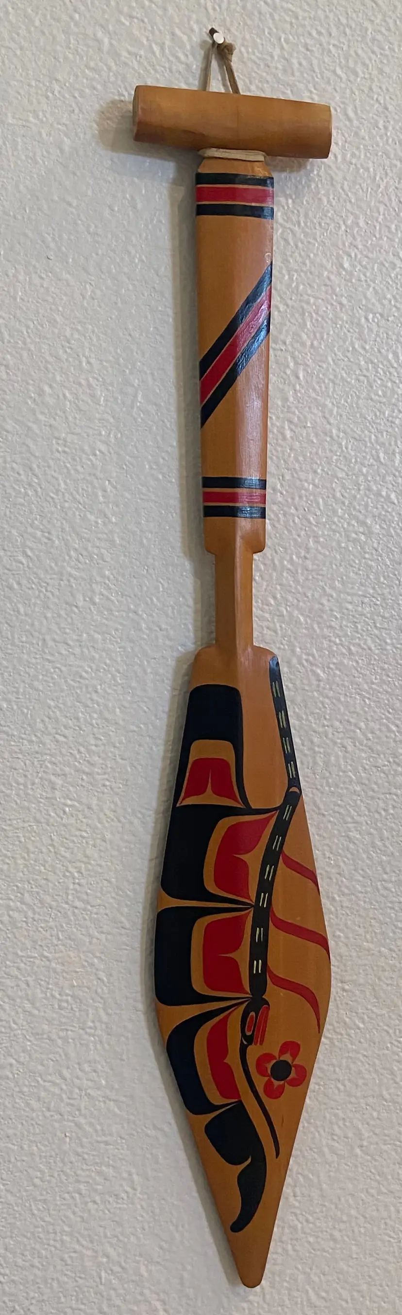 Decorative Indigenous Paddle from The Nimpkish Band, Artist Signed, 26"
