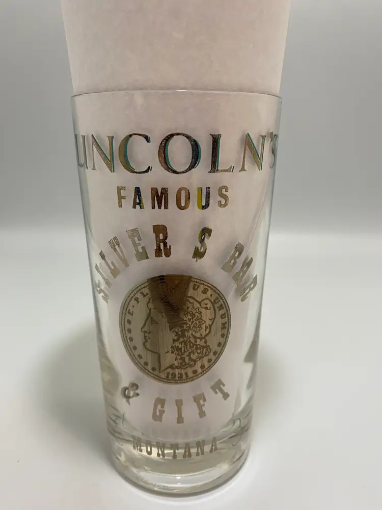 Vintage 'Lincoln's Famous Silver Bar & Gift, Montana' Glass Tumbler