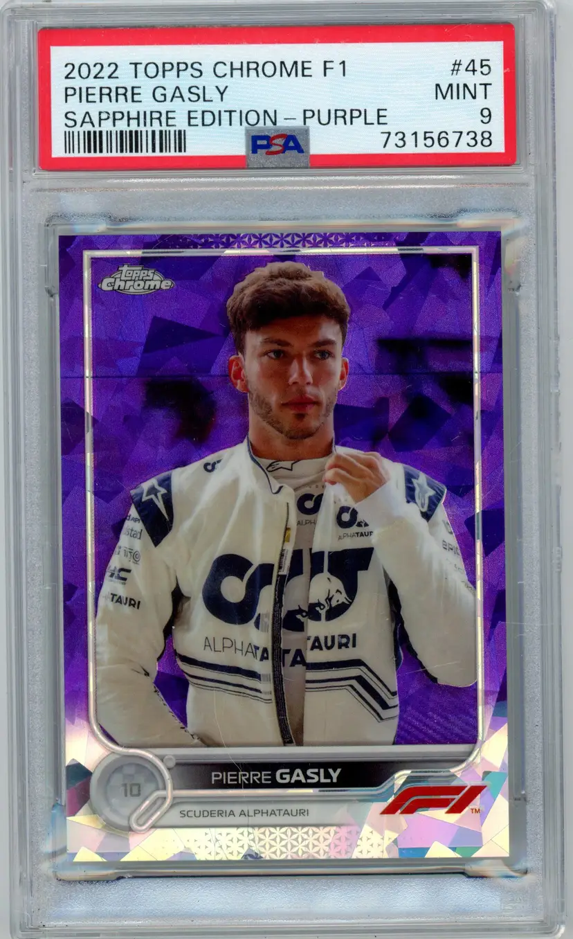 2022 Topps Chrome F1 PIERRE GASLY #45 /10 Purple SSP Sapphire Edition PSA 9 MINT