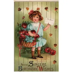 Antique Birthday Postcard 1913 No Postmark Handwritten Note Divided Back Germany