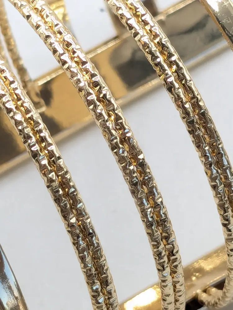 Gold Tone Rhinestone Cuff Bracelet Statement Jewelry