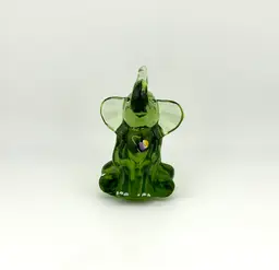Fenton Art Glass Fern The Little Green Elephant For Lenox 2”x 2”x 3.25”