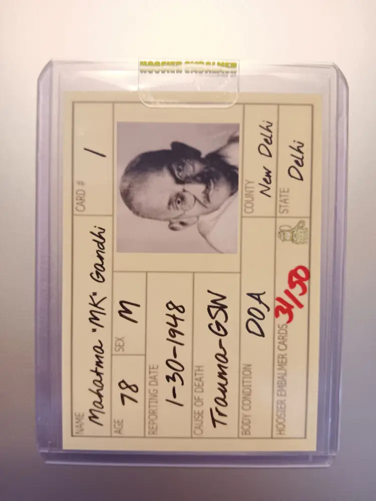 Hoosier Embalmer Assassination Trading Card Set