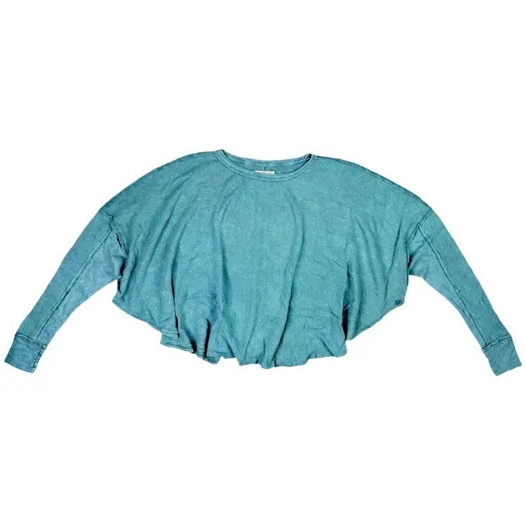 We The Free x Free People Microphone Drop Thermal Top Size Medium - Silver Pine