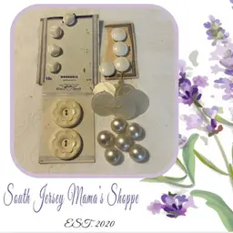 Vintage Assorted White Buttons Made In The USA (Bag 27)