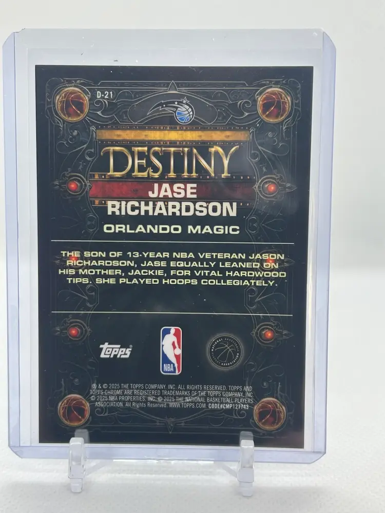 Jace Richardson 2025 Topps Chrome Black Geometric /50 Orlando Magic
