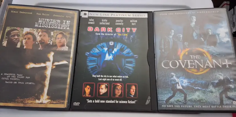 DVD Movie Collection: Murder in Mississippi, Dark City, The Covenant