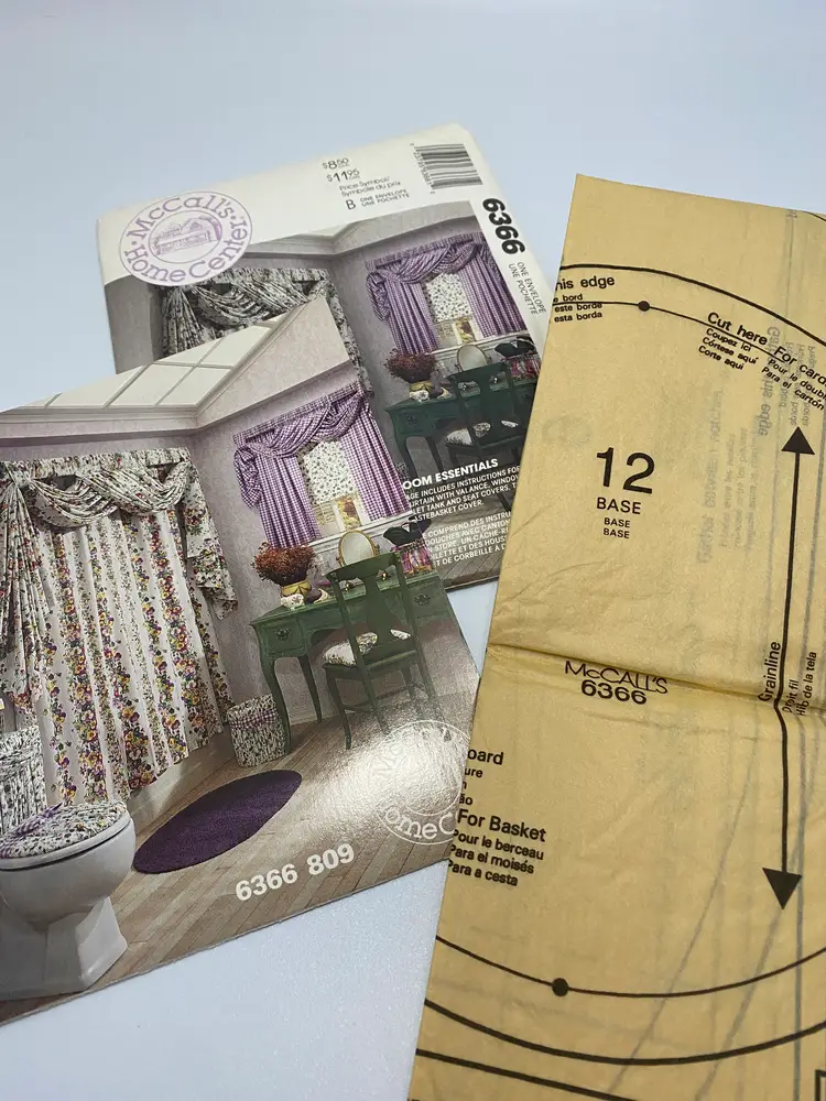 Vintage McCall's Home Center Sewing Pattern 6366 Bathroom Essentials 1993