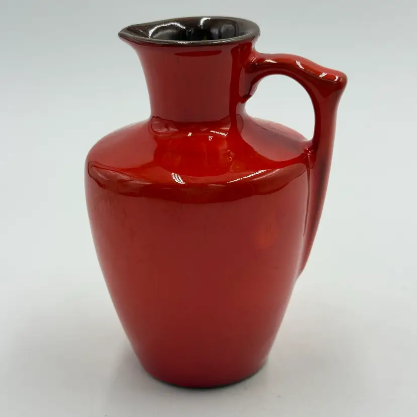 Frankoma 838 Vintage MCM Pottery Flame Orange Honey Creamer Small Pitcher