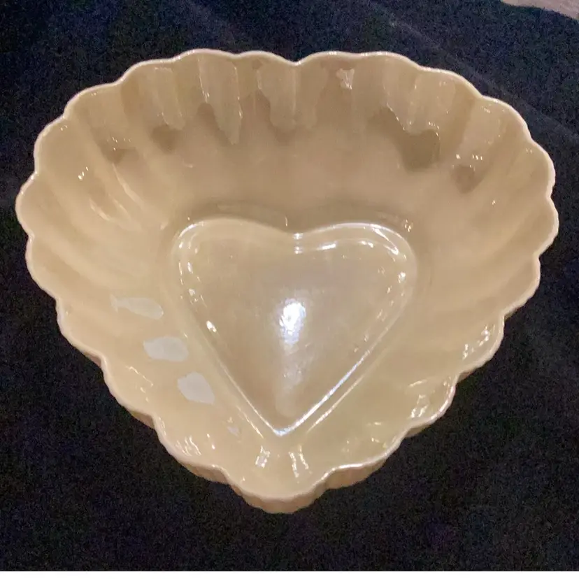 Belleek Heart Shaped Candy Bowl