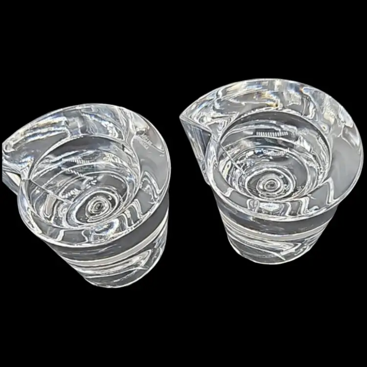 Miller Rogaska lead crystal taper candlestick holders spiral design