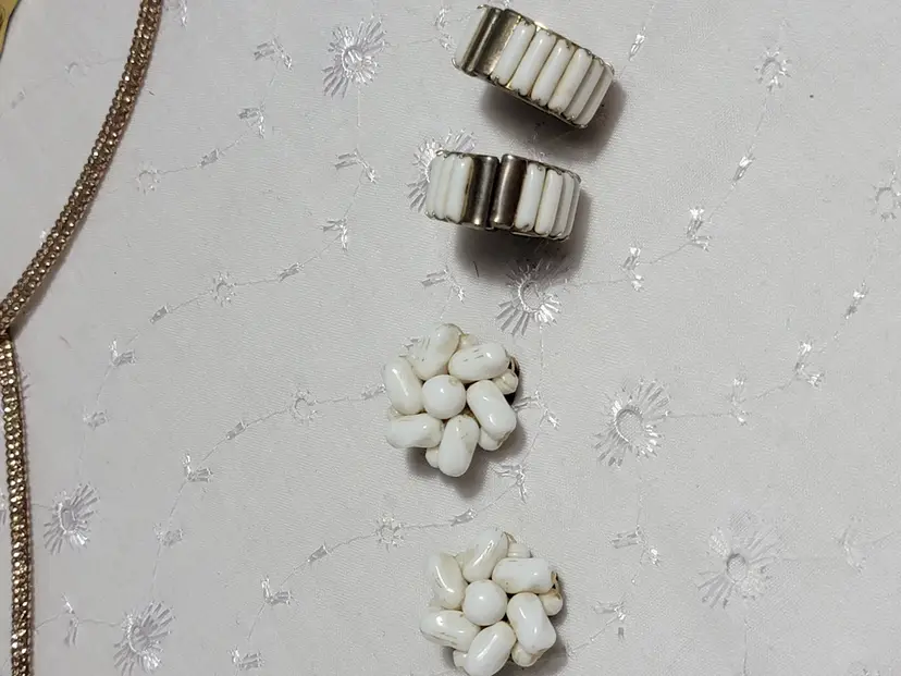 2 pairs of milk glass earrings