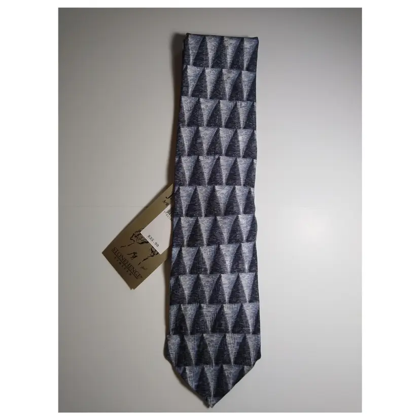 Jerry Garcia Stonehenge Grey Tree Pattern Silk Neck Tie With Tag Mens Neckwear