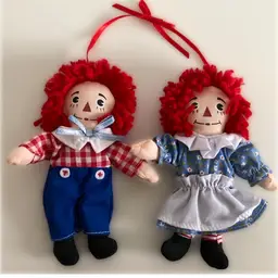 Applause Raggedy Ann and Andy Ornament Set 5 1/2” Dolls