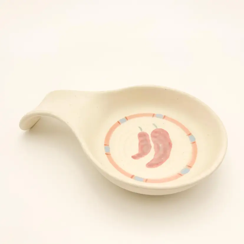 Treasure Craft Taos Chili Pepper Ceramic Spoon Rest 8"L B25